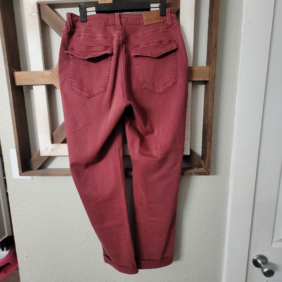 Judy Blue Burgundy Slim Straight Denim - Picture 3 of 3